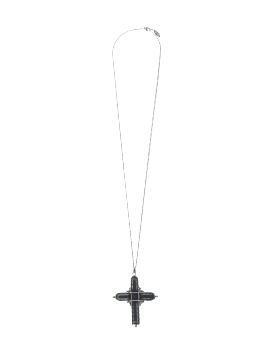 Roberto Cavalli Black Cross Necklace