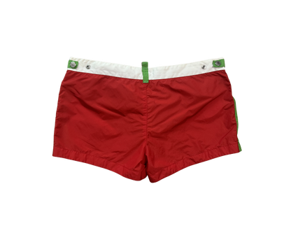Dsquared² Red and Green Mini Shorts