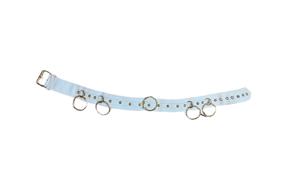 Dolce & Gabbana White Leather Gold Ring Belt