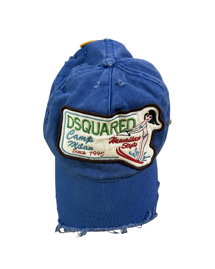 Dsquared² Blue Cutoff “Camp Milan” Baseball Hat