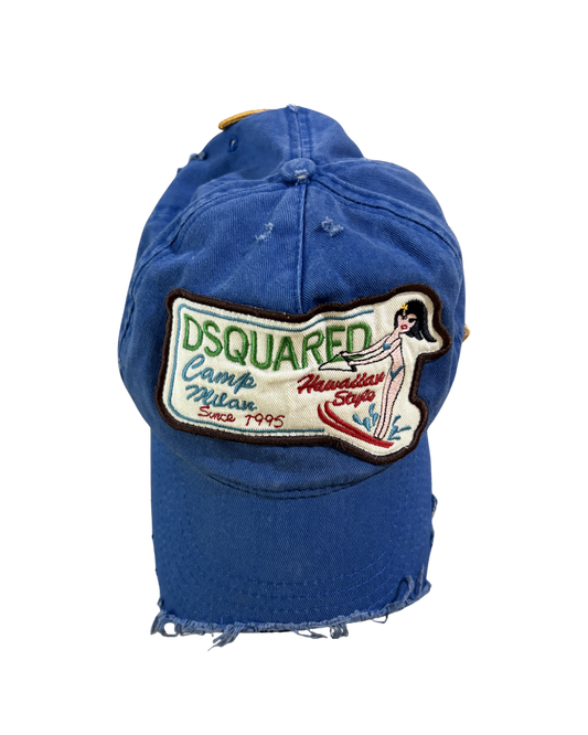 Dsquared² Blue Cutoff “Camp Milan” Baseball Hat