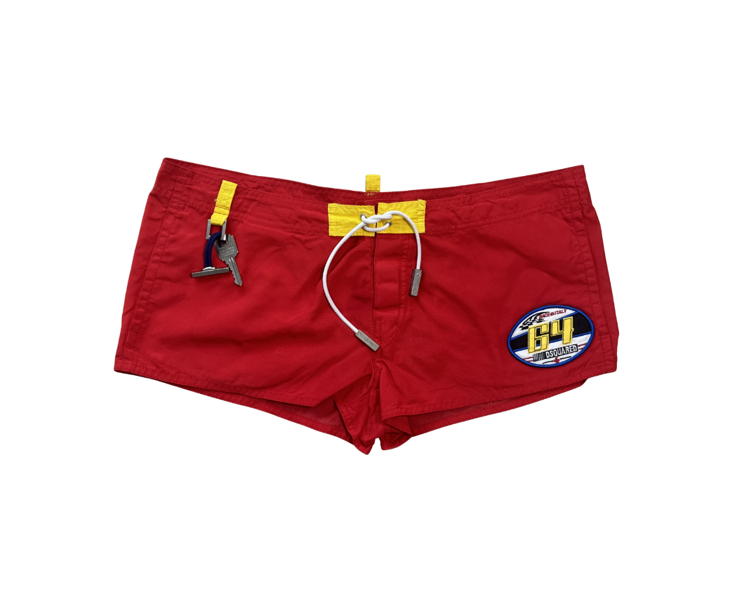 Dsquared² Red and Yellow Mini Shorts