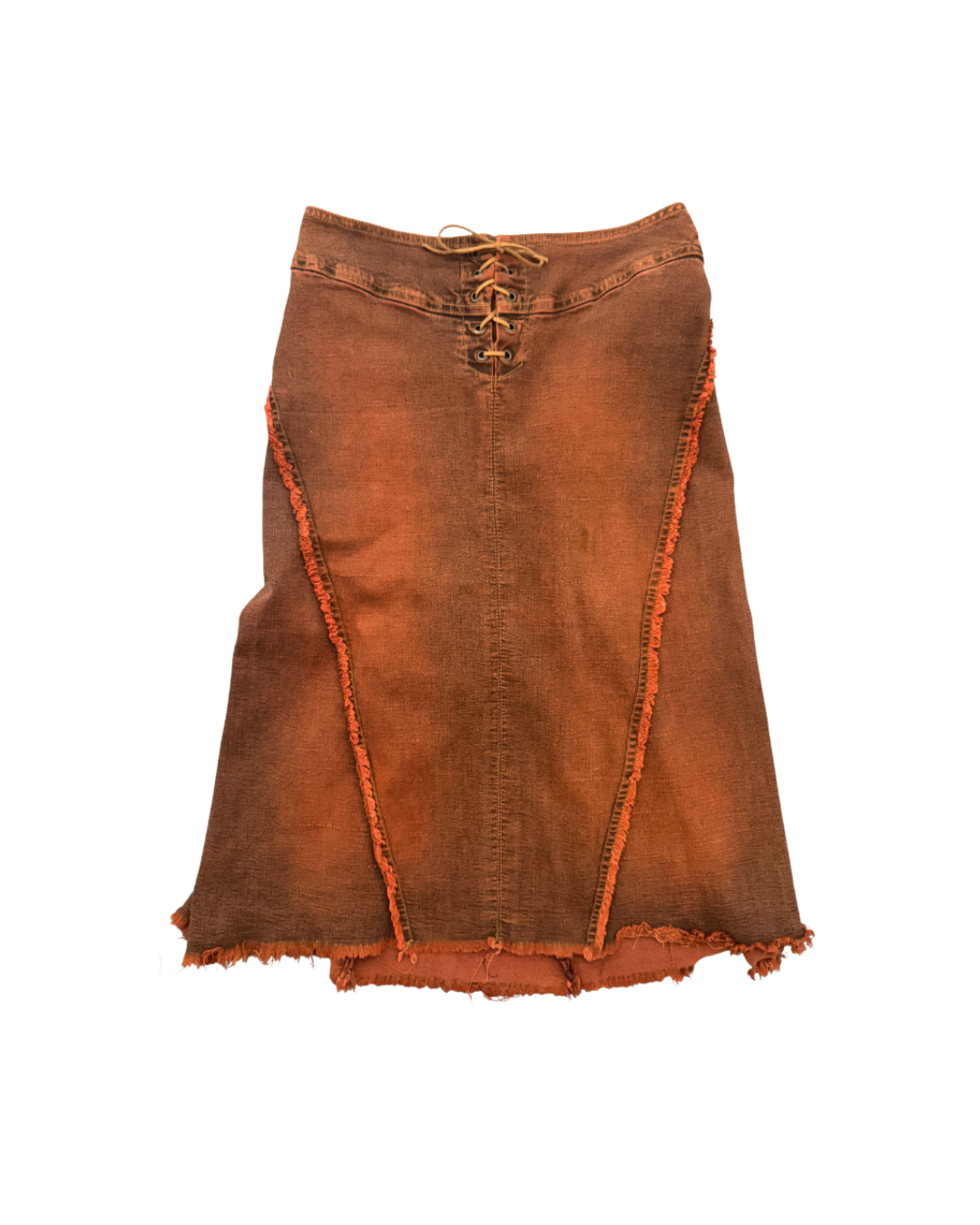 Plein Sud Rust Orange Denim Skirt