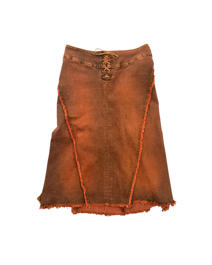 Plein Sud Rust Orange Denim Skirt