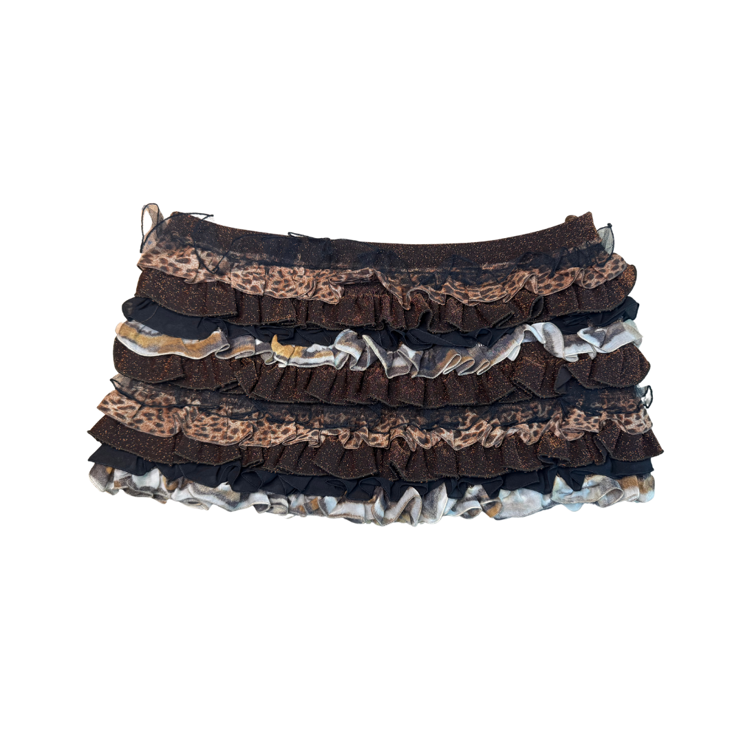 Just Cavalli Cheetah Glitter Mini Bloomer Skirt