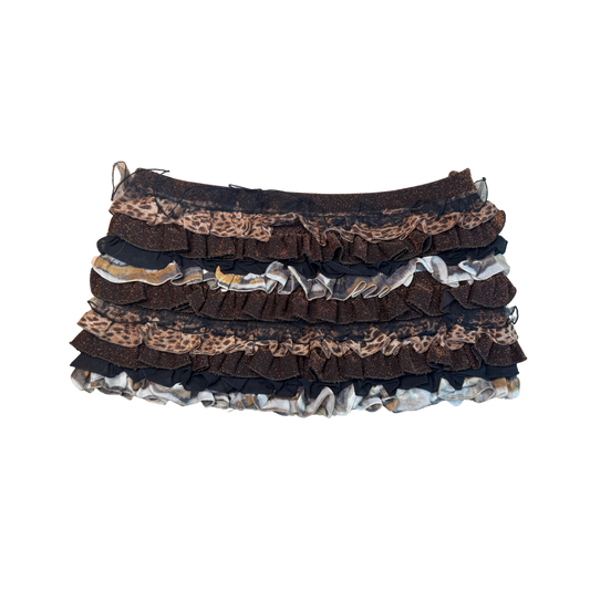 Just Cavalli Cheetah Glitter Mini Bloomer Skirt