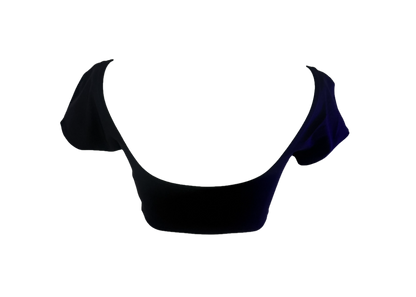Chanel Pearl-Embellished Satin Collar Cap Sleeve Cropped Top