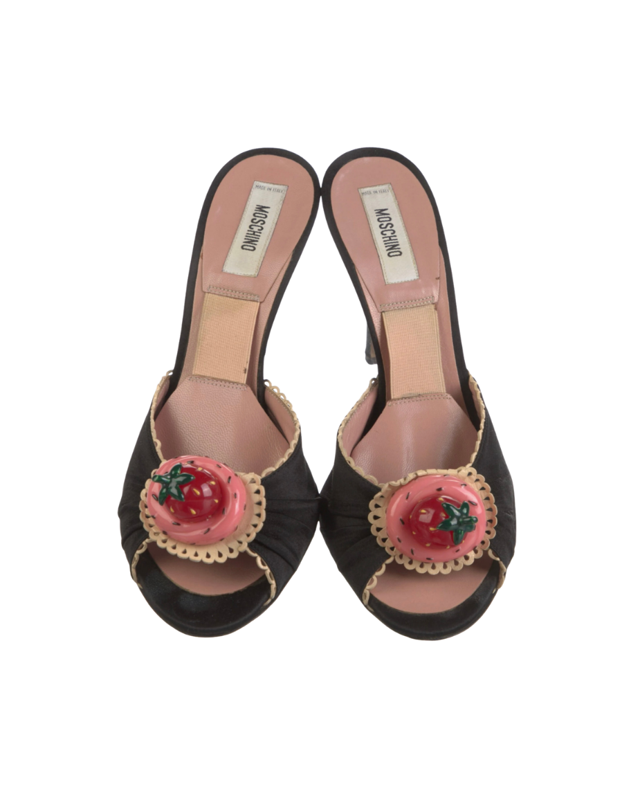 Moschino Strawberry Frosting Embellished Heels