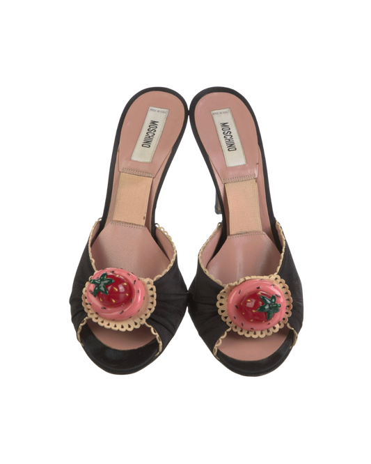 Moschino Strawberry Frosting Embellished Heels
