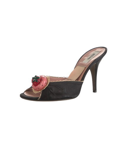 Moschino Strawberry Frosting Embellished Heels