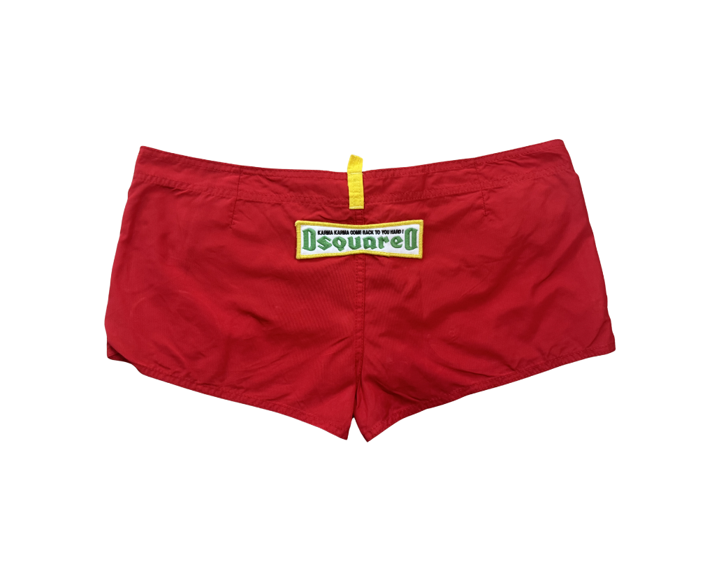 Dsquared² Red and Yellow Mini Shorts