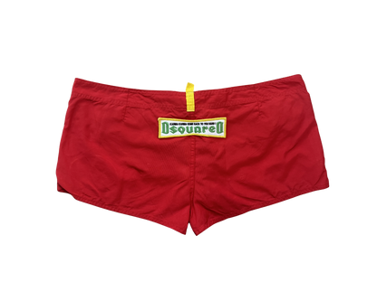 Dsquared² Red and Yellow Mini Shorts