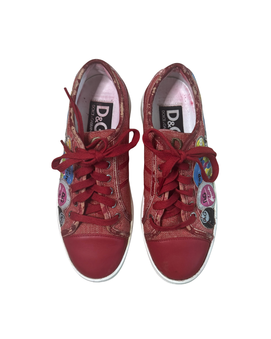 Dolce & Gabbana Printed Patch Sneakers