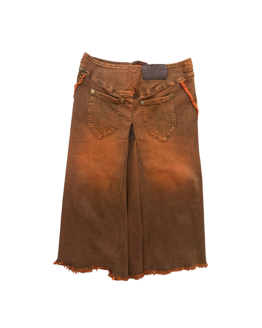 Plein Sud Rust Orange Denim Skirt