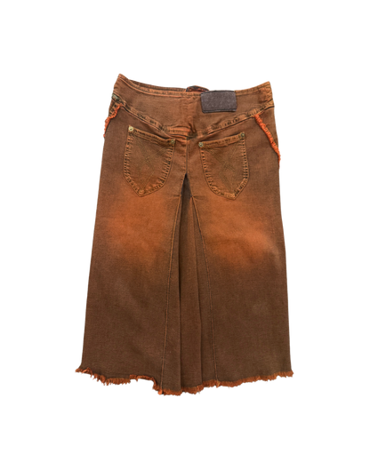 Plein Sud Rust Orange Denim Skirt