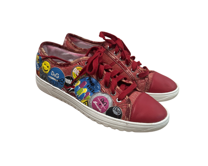 Dolce & Gabbana Printed Patch Sneakers