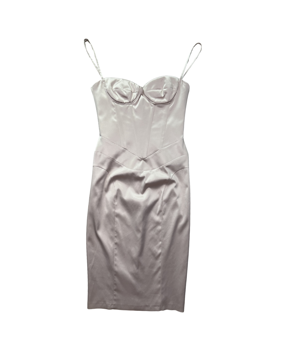 Just Cavalli Pink Satin Bustier Dress