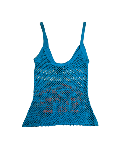 Diesel Blue Fishnet Tank Top