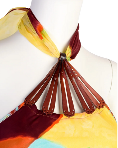Jean Paul Gaultier ‘Love Boat’ Leather Detailed Halter Dress