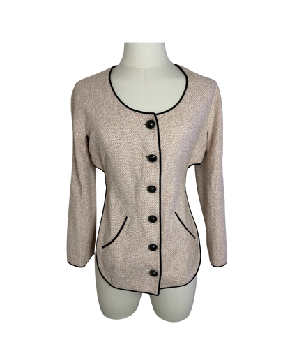 Chanel Pink Tweed Backless Tie Jacket