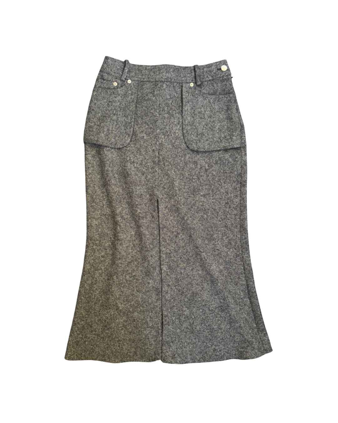 John Galliano 2001 Inverted Pocket Wool Skirt