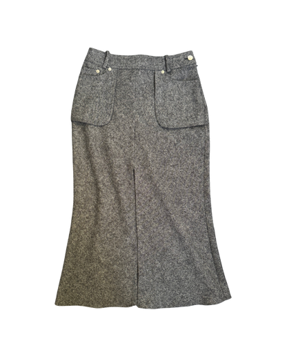 John Galliano 2001 Inverted Pocket Wool Skirt