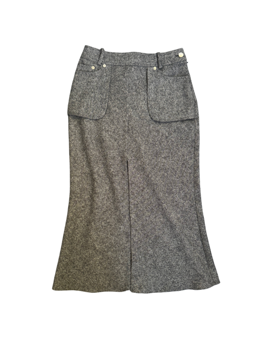 John Galliano 2001 Inverted Pocket Wool Skirt