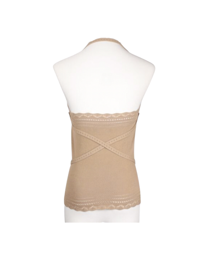 Christian Dior Tan Halter Tie Top