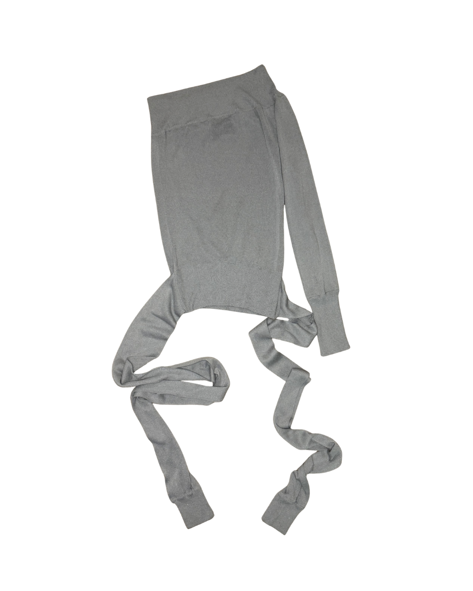 Dolce & Gabbana Grey One Shoulder Wrap Top