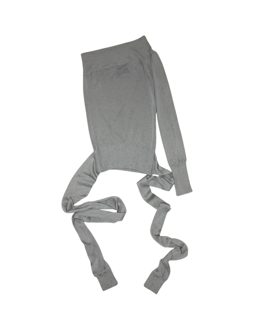 Dolce & Gabbana Grey One Shoulder Wrap Top