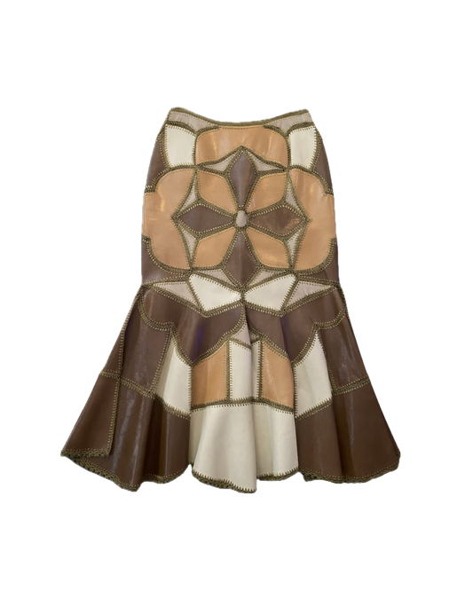 Keita Maruyama Patchwork Leather Mermaid Skirt