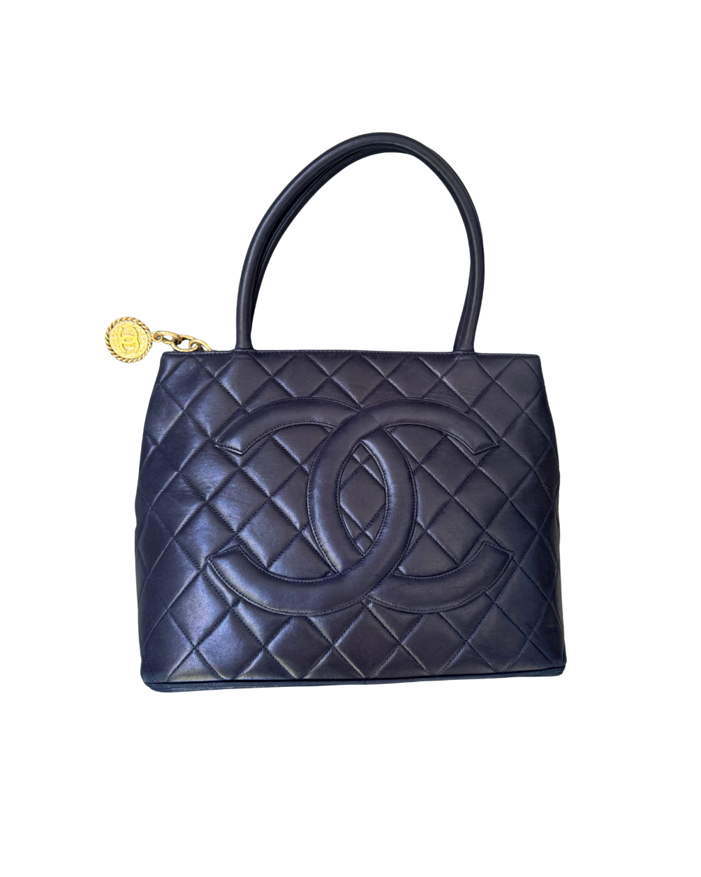 Chanel Quilted Lambskin Leather Medallion Tote Bag
