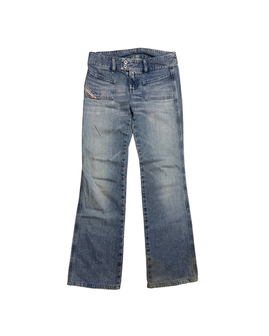 Diesel Washed Straight Leg Jeans