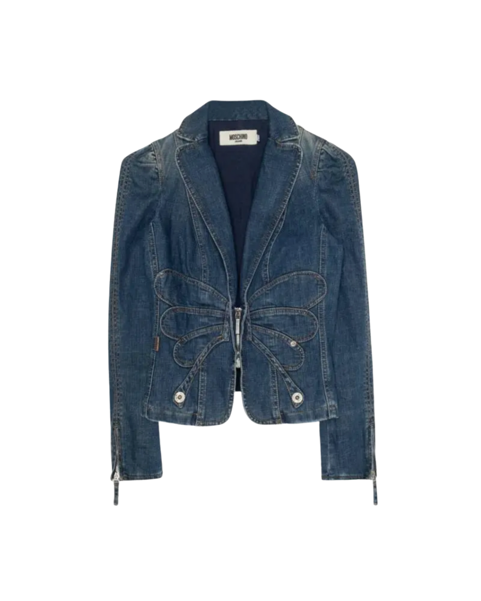 Moschino Jeans Denim Butterfly Blazer