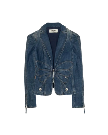 Moschino Jeans Denim Butterfly Blazer