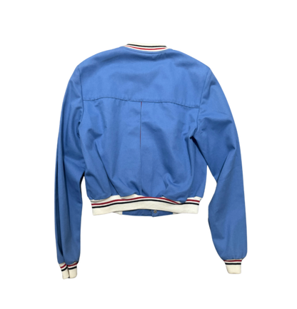 Dolce & Gabbana Cropped Blue Bomber Jacket