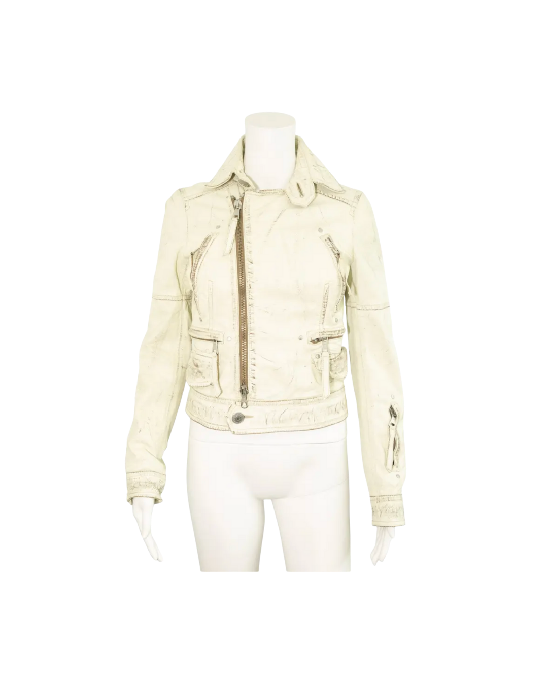 Dsquared² Cream Leather Jacket