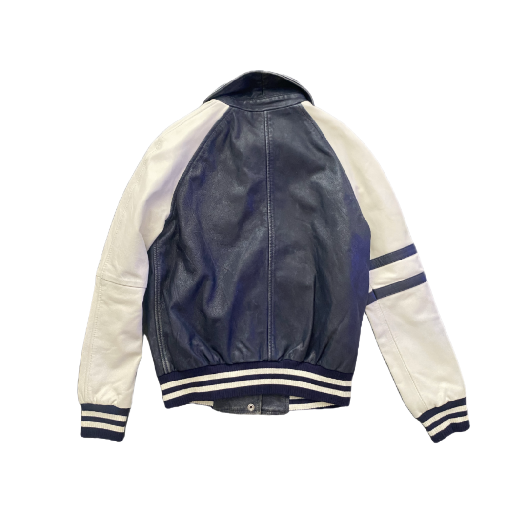 Diesel “Super Brave” Leather Baseball Jacket