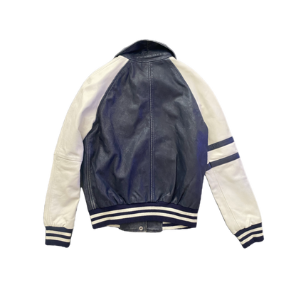 Diesel “Super Brave” Leather Baseball Jacket