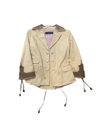 Dsquared² Beige Leather Accent Jacket