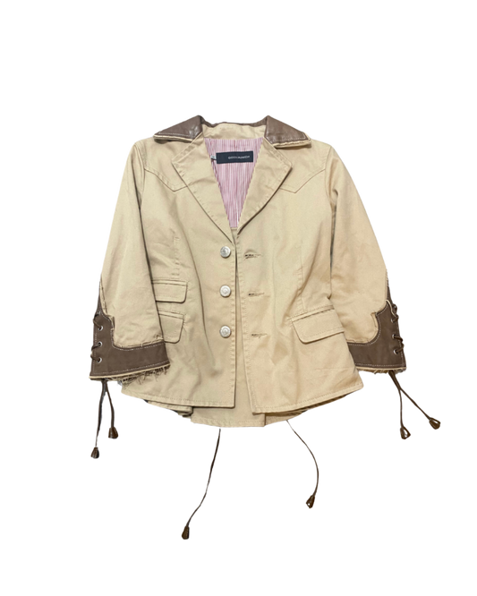 Dsquared² Beige Leather Accent Jacket