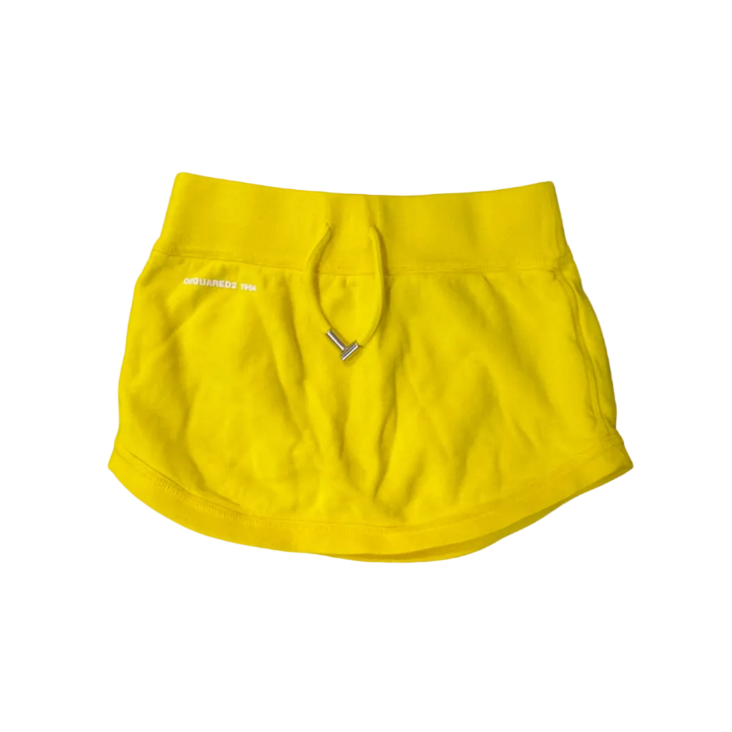 Dsquared² Yellow Sweatsuit-Style Mini Skirt