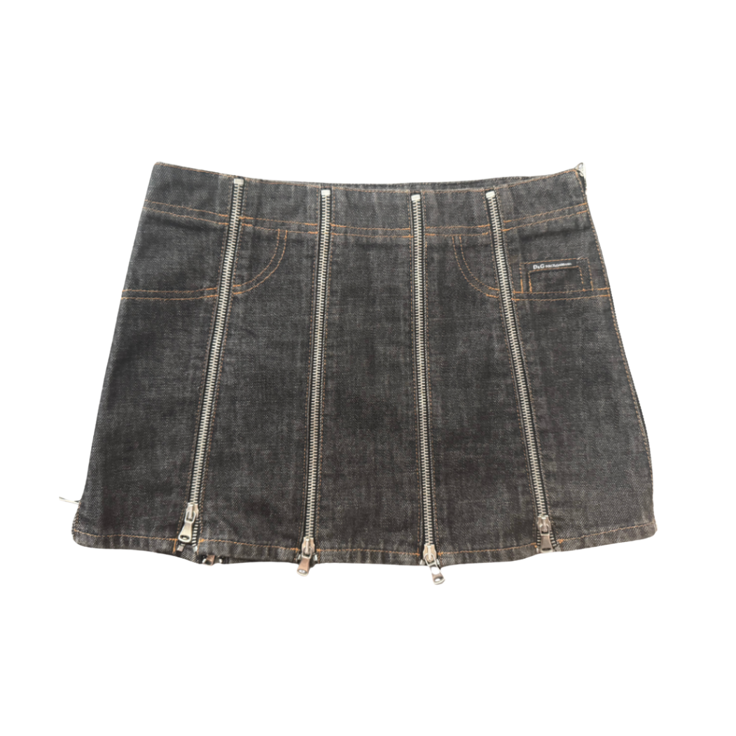 Dolce & Gabbana Zipper Shredder Mini Skirt