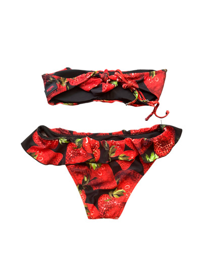 Moschino Jeans Strawberry Ruffle Bikini