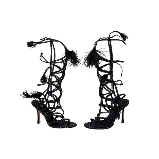 Christian Dior Studded Gladiator Feather Heels