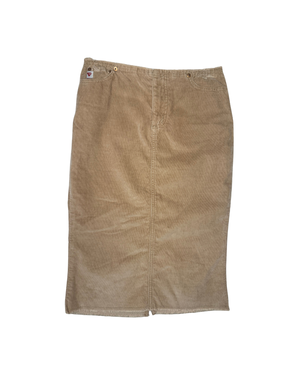 Guess Camel Corduroy Midi Skirt