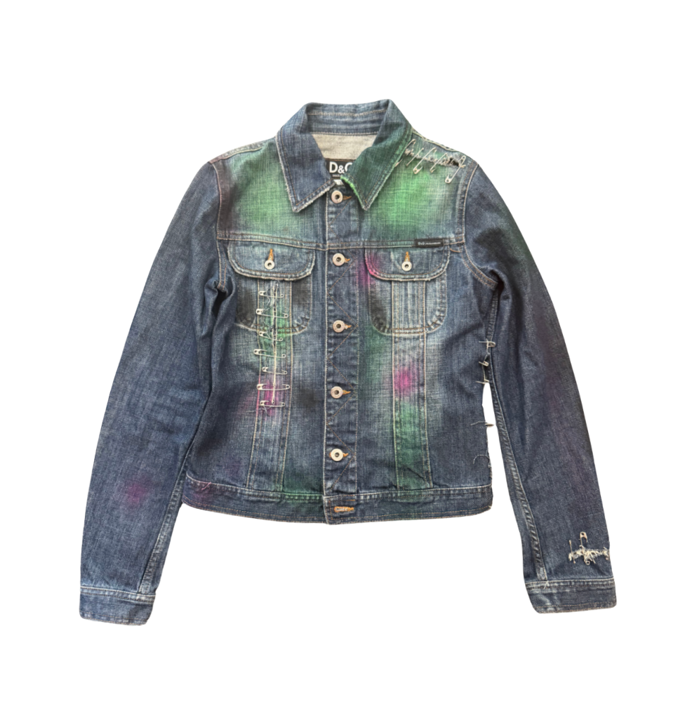 Dolce & Gabbana Safety Pin Spray Paint Jacket