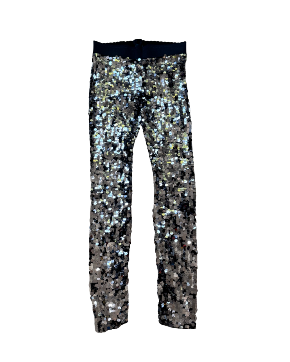 Dolce & Gabbana Silver Sequin Leggings