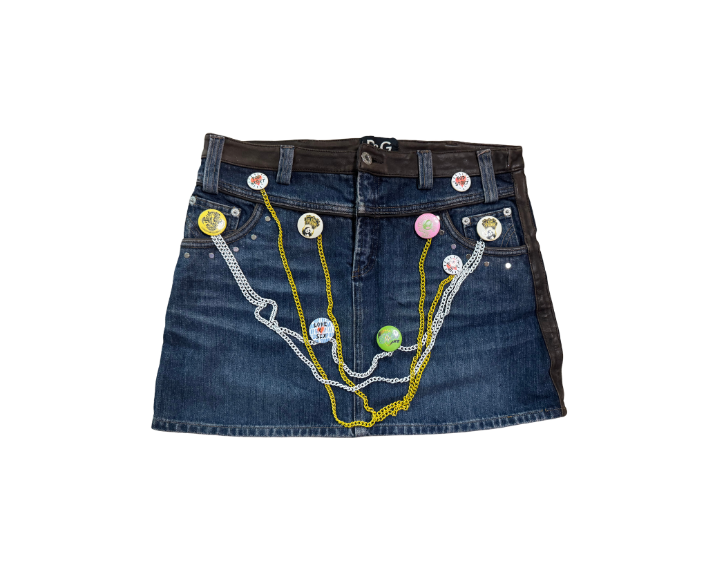 Dolce & Gabbana Button Chain Mini Skirt