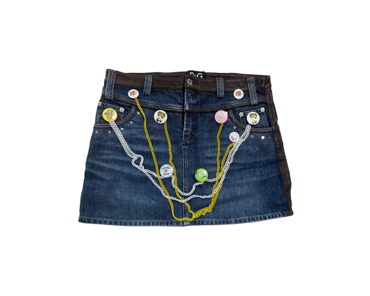 Dolce & Gabbana Button Chain Mini Skirt